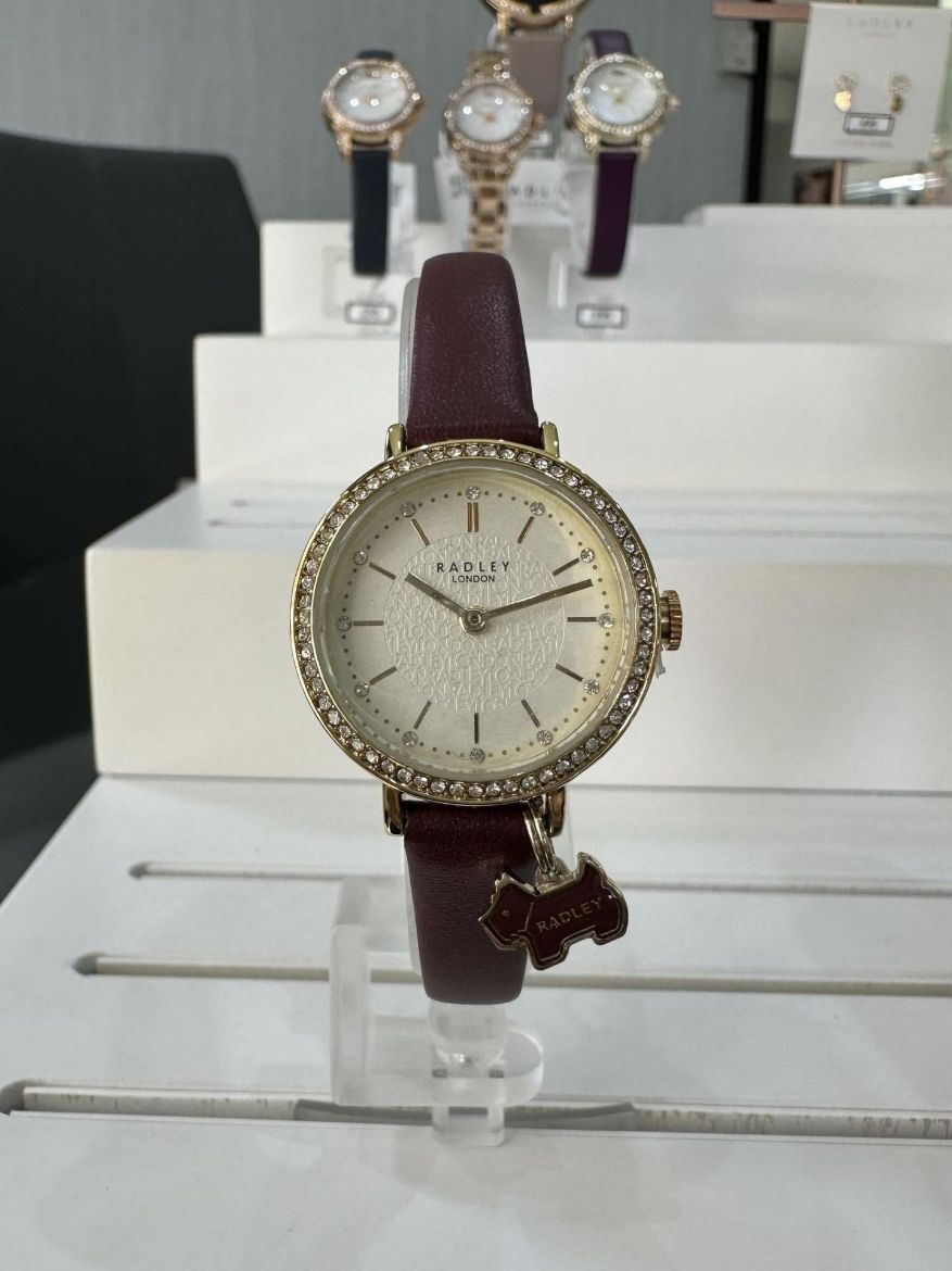 Picture of Gold Tone Radley Watch with Merlot Leather Strap 