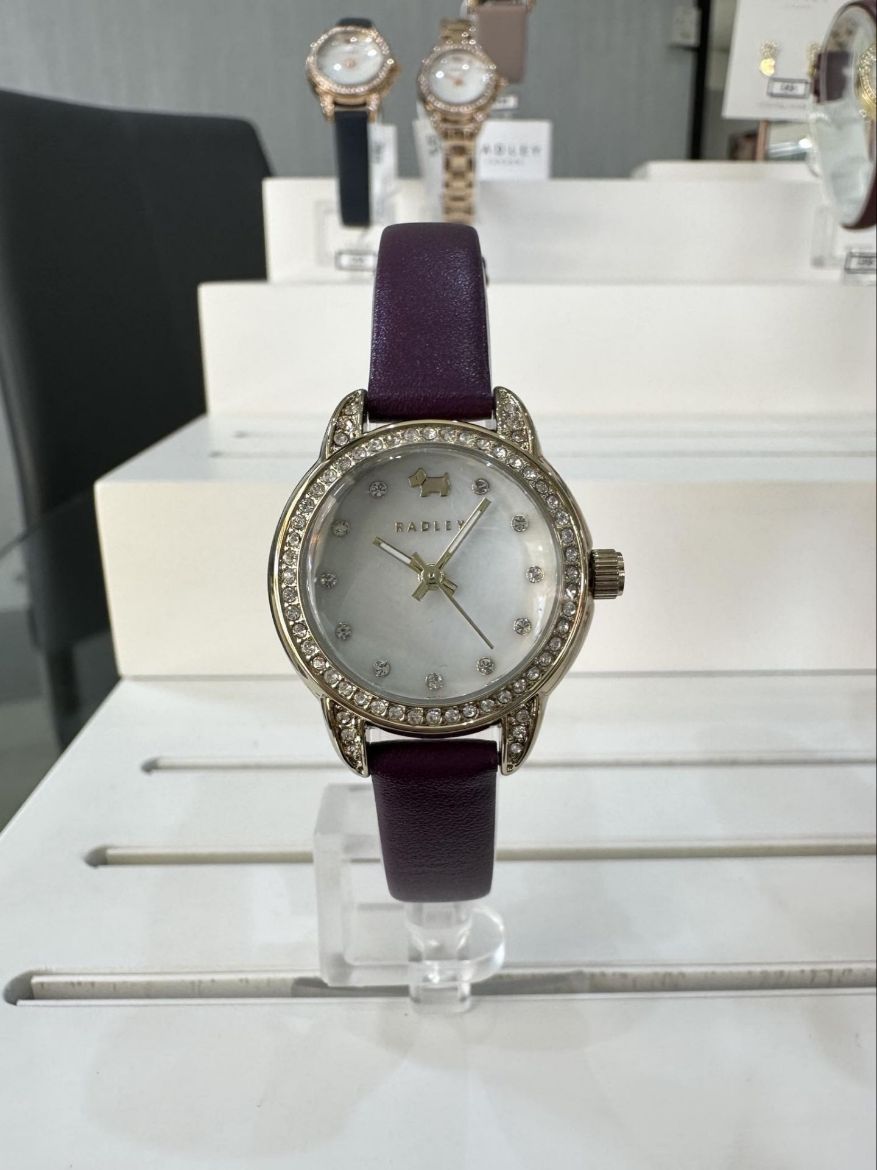 Picture of Deep Purple Gold Tone Radley Watch with Mother of Pearl Dial