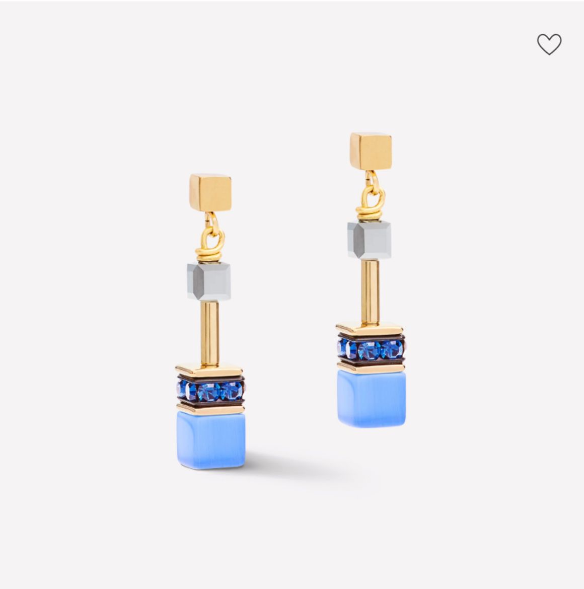 Picture of Blue-Gold GeoCube Earrings