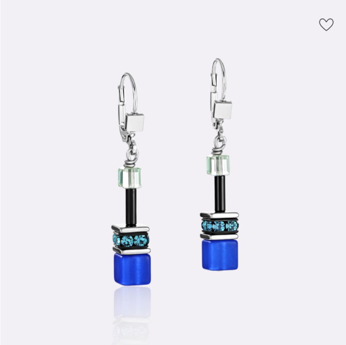 Picture of Blue-Green GeoCube Earrings