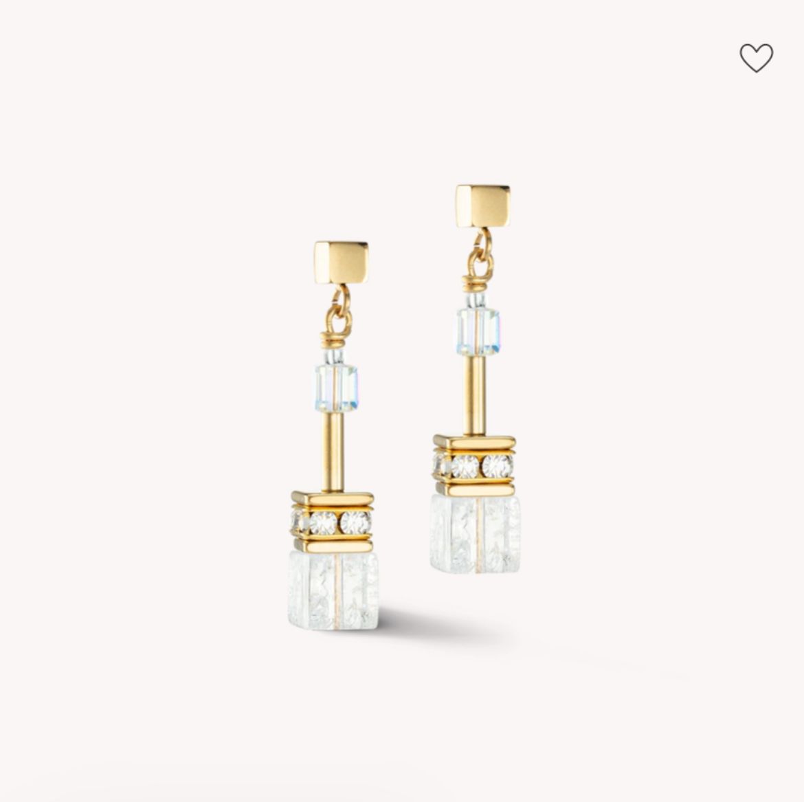 Picture of Iconic Nature Gold-White GeoCube Earrings