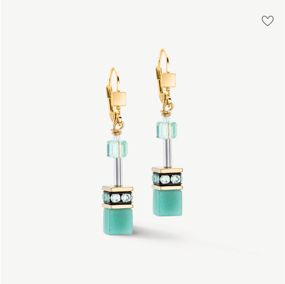 Picture of Iconic Mono Green-Gold GeoCube Earrings