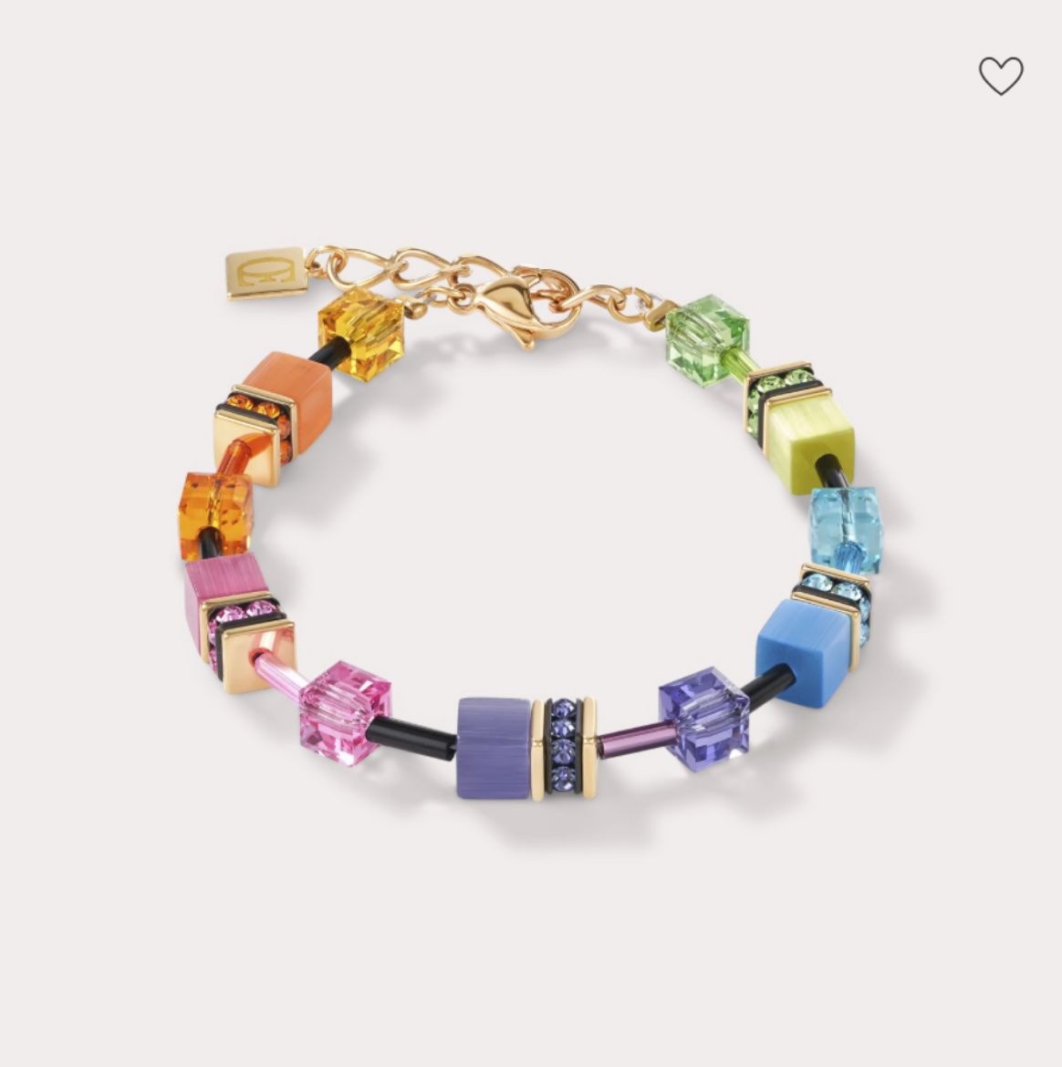 Picture of Multicoloured Rainbow-Gold GeoCube Bracelet