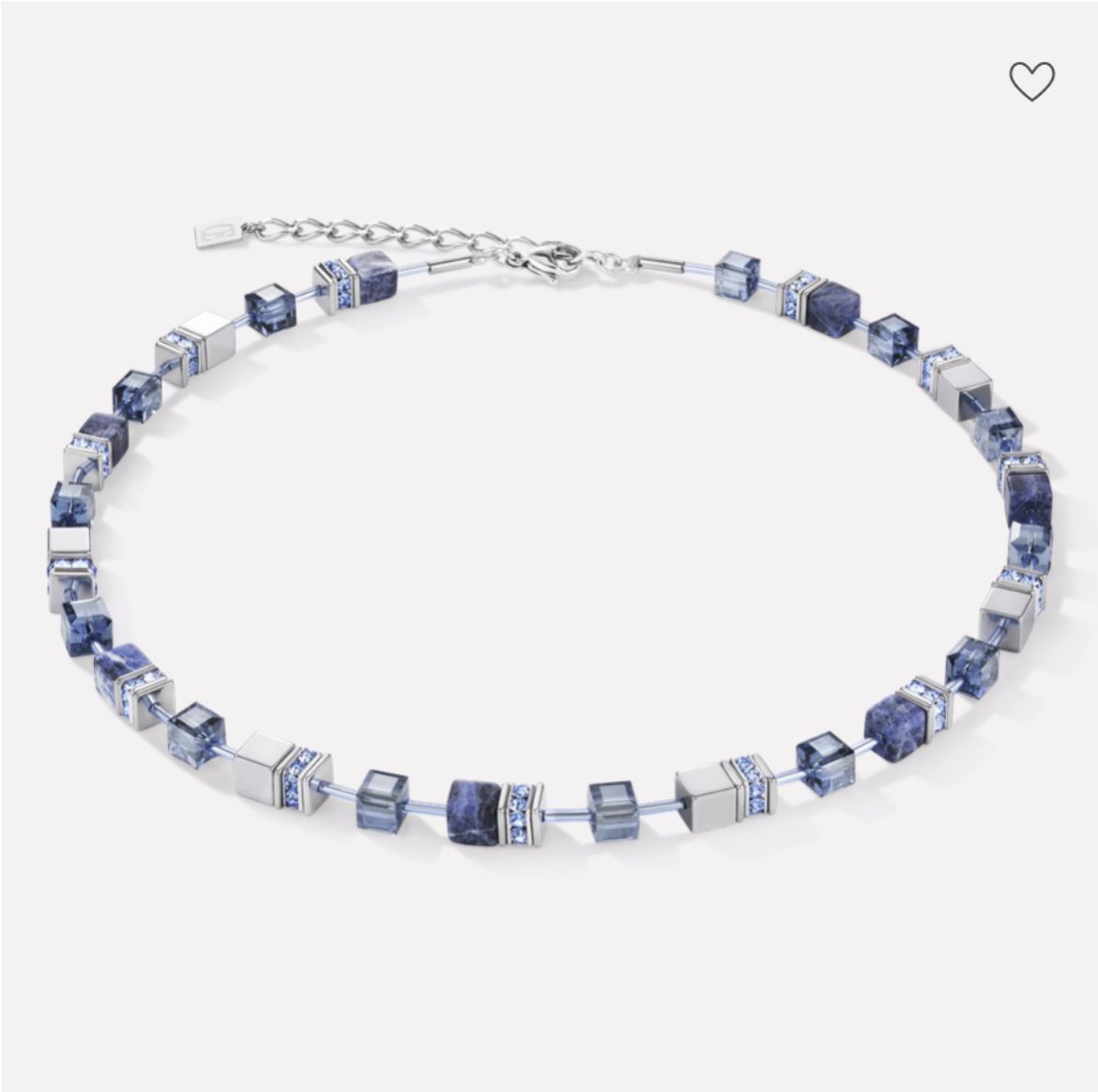 Picture of Sodalite and Haematite Blue GeoCube Necklace 