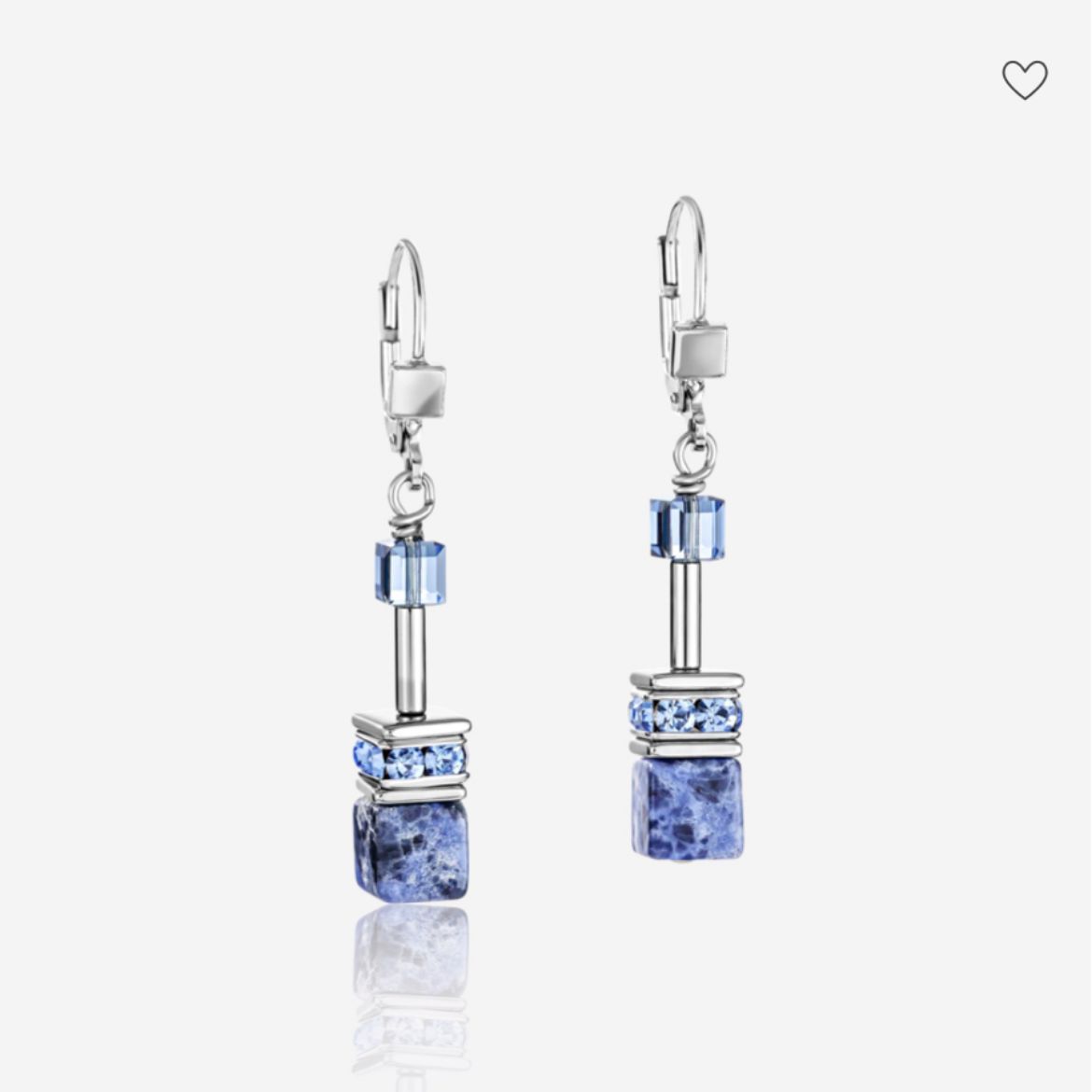 Picture of Sodalite and Haematite Blue GeoCube Earrings