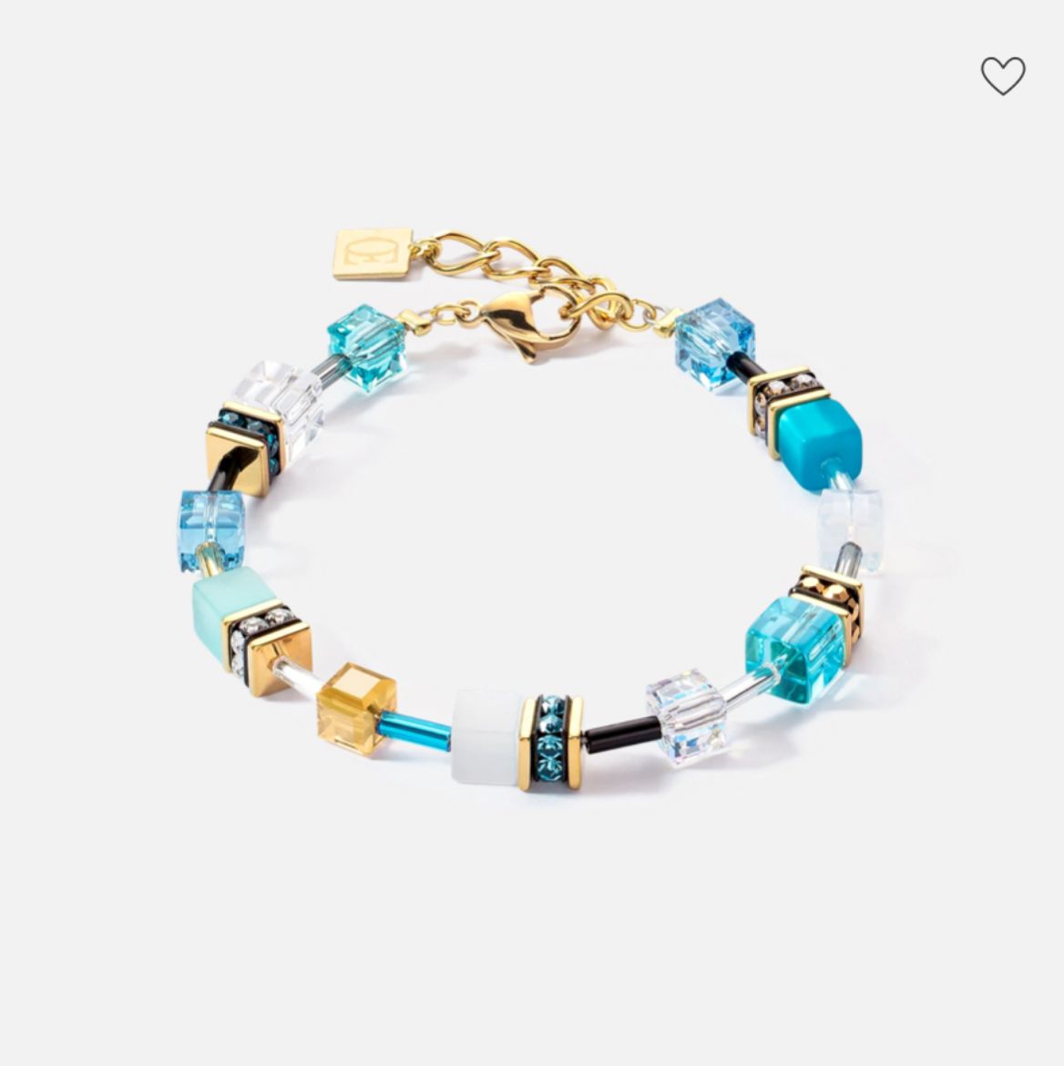 Picture of Iconic Turquoise-Gold GeoCube Bracelet