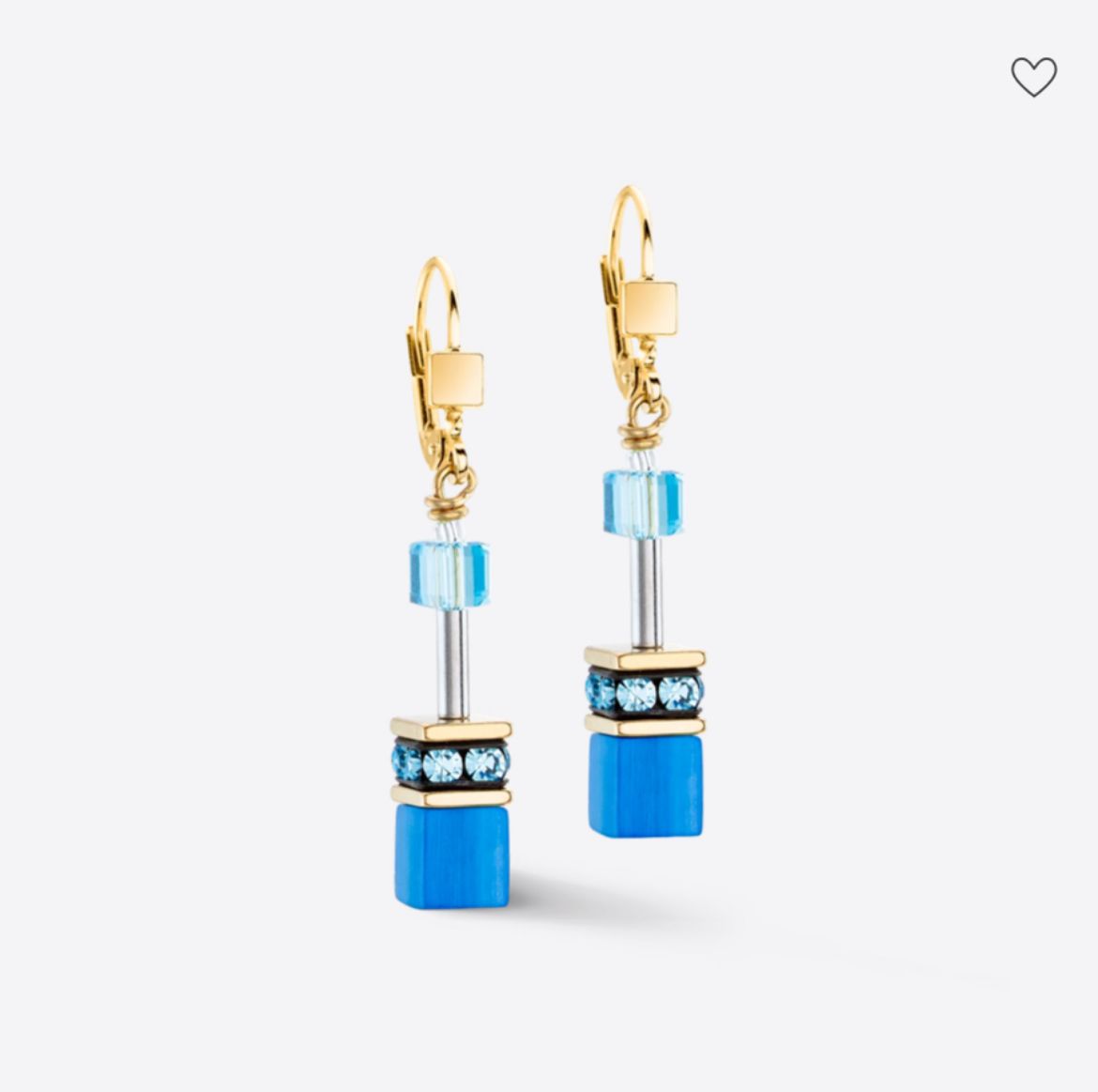 Picture of Iconic Mono Turquoise-Gold GeoCube Earrings