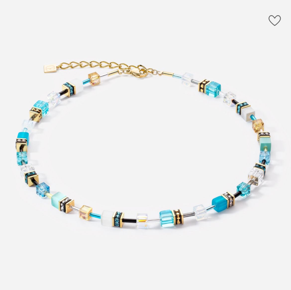 Picture of Iconic Turquoise-Gold GeoCube Necklace