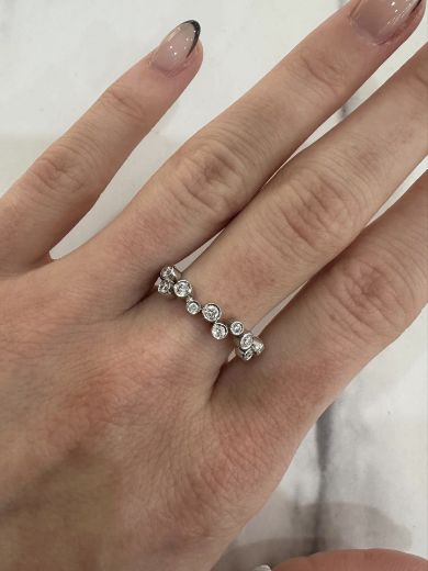 Picture of Platinum Diamond Bubble Ring 