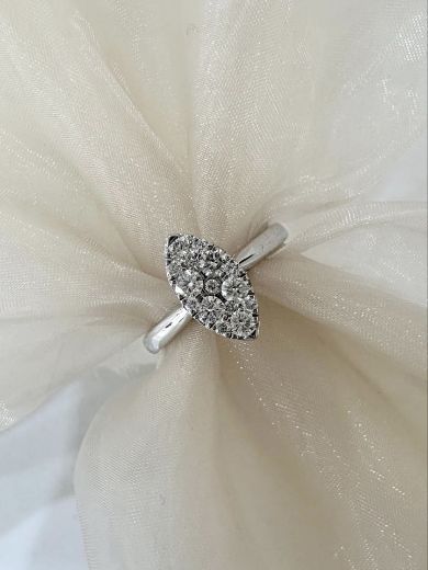 Picture of 9ct White Gold Marquise Shaped Diamond Cluster