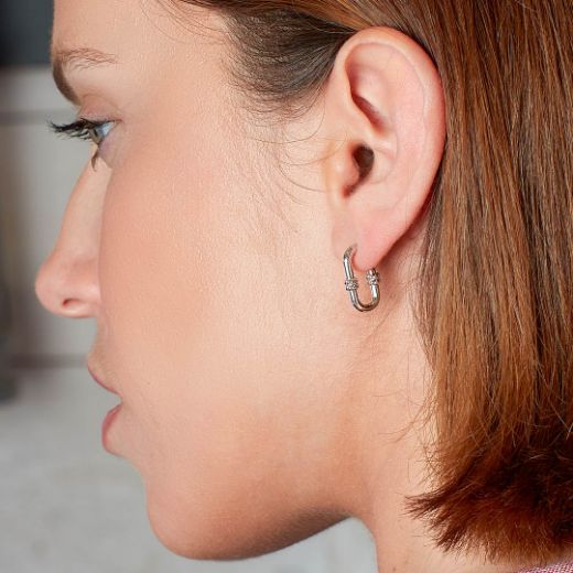 Picture of Marina Rope Bar Link Stud Hoop Earrings