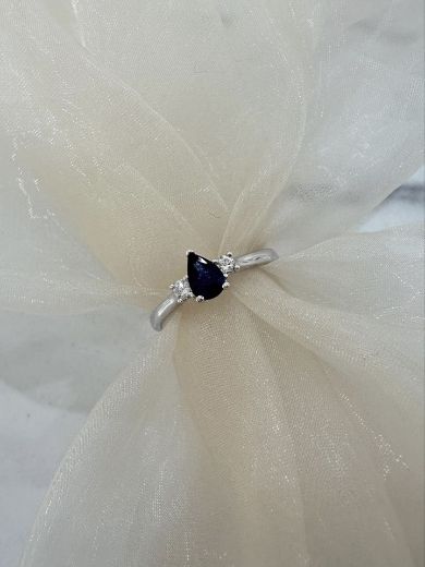 Picture of 9ct White Gold Sapphire and Diamond Ring