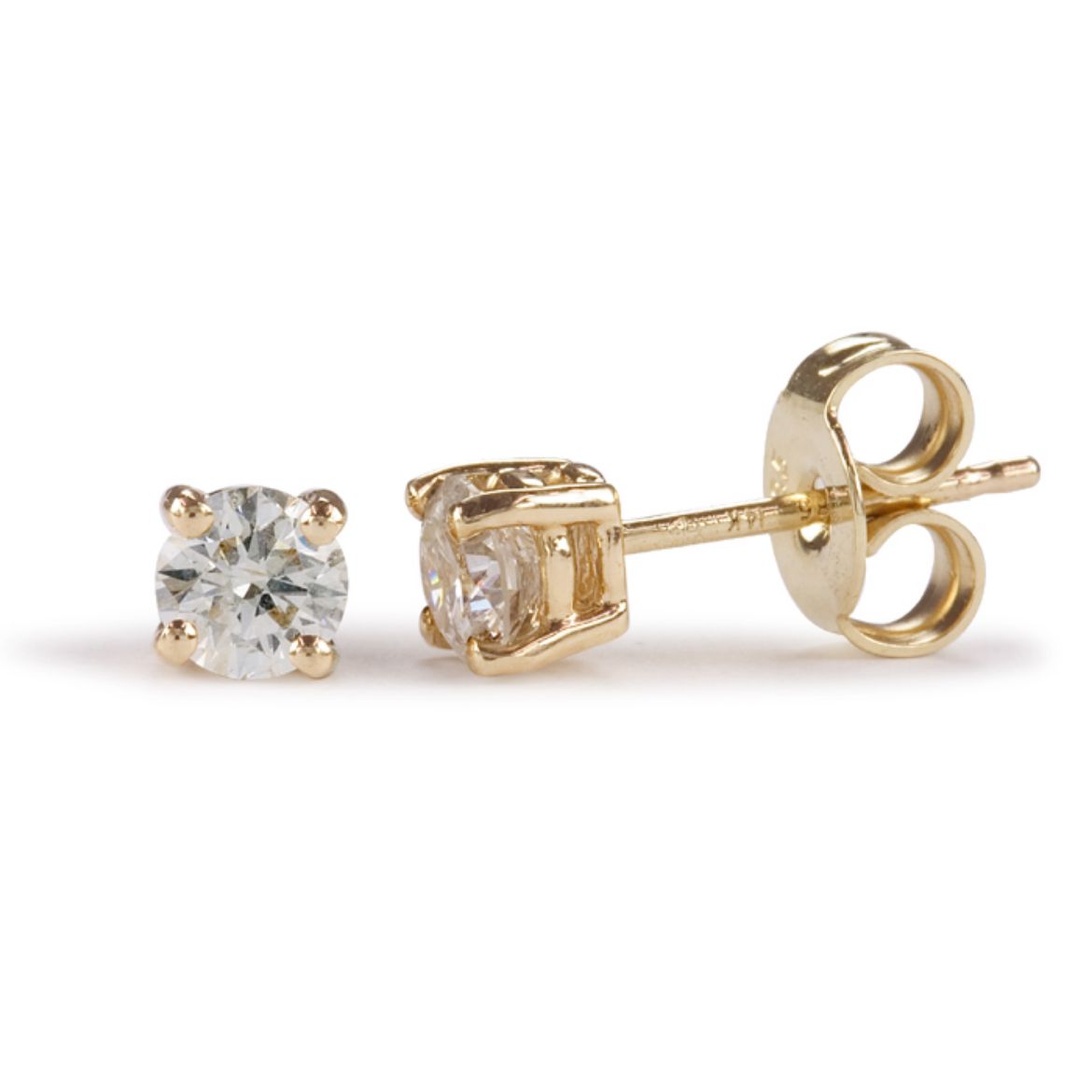 Picture of 9ct Yellow Gold Claw Set Diamond Earrings