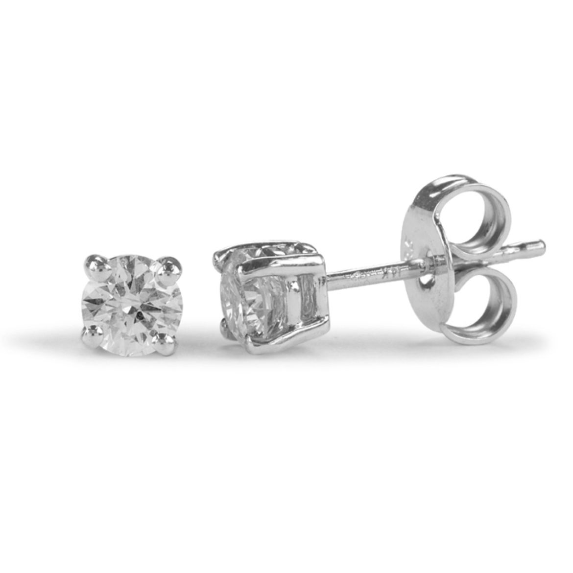 Picture of 9ct White Gold Claw Set Diamond Earrings