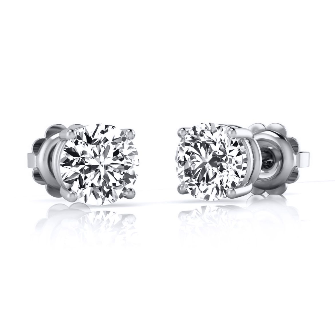 Picture of 9ct White Gold Illusion Set Earrings