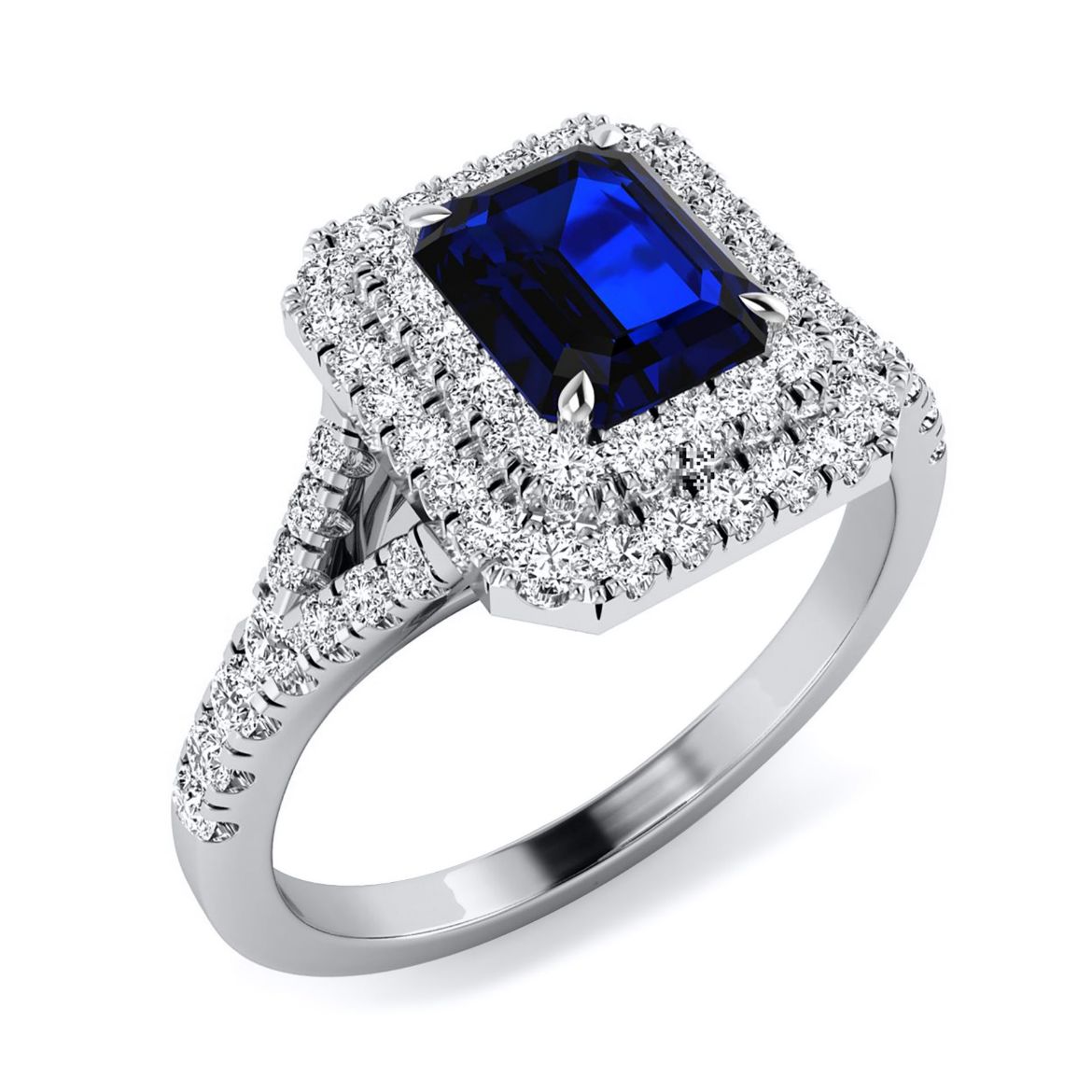 Picture of 9ct White Gold Sapphire and Diamond Ring