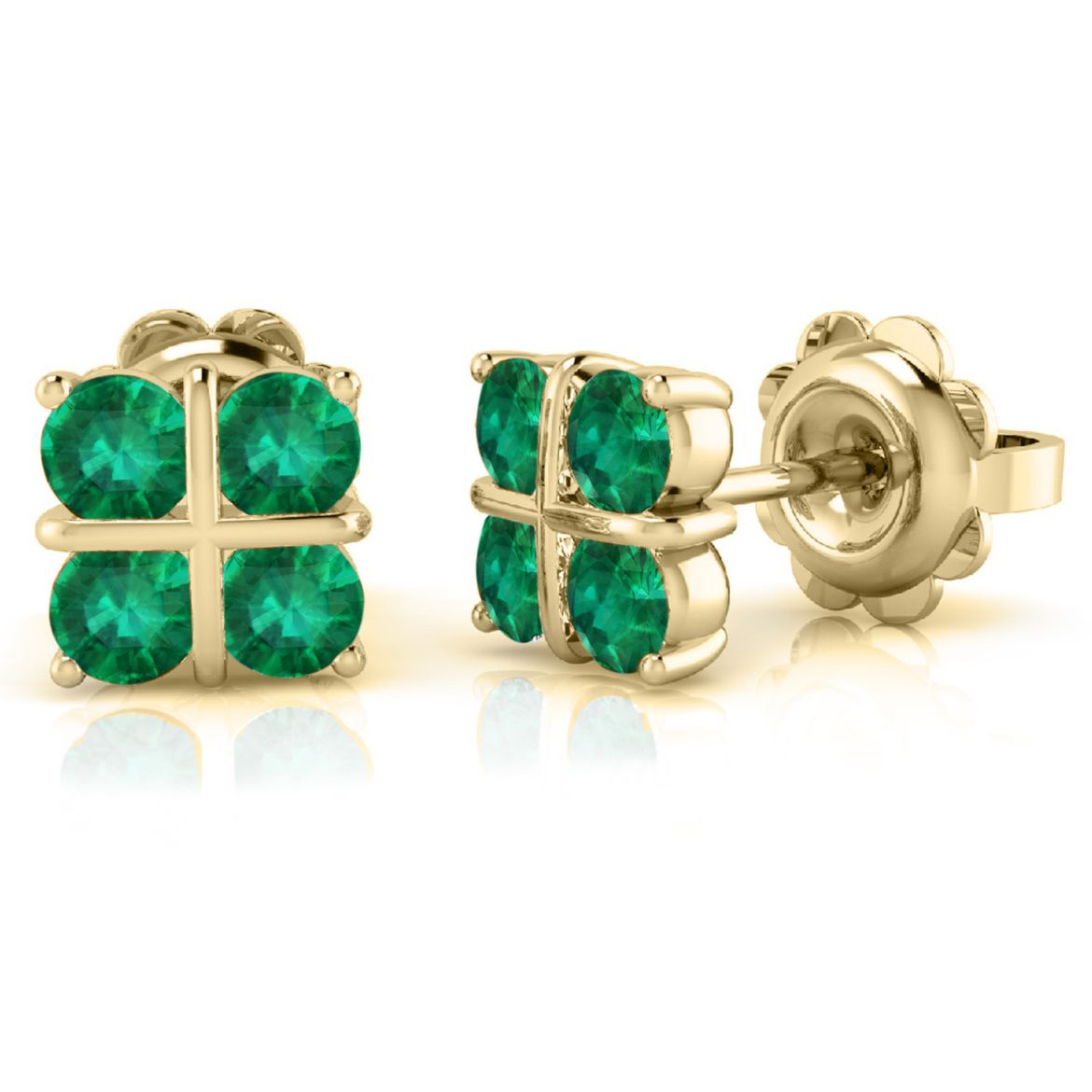 Picture of 9ct Yellow Gold Emerald Earrings