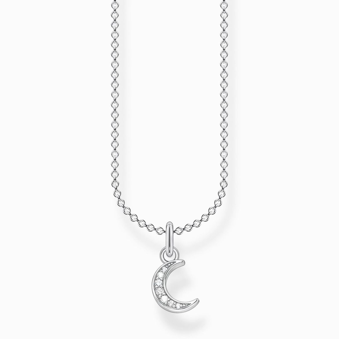 Picture of Crescent Moon Necklace Pave Set  