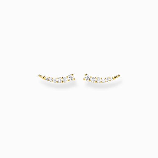 Picture of Gold Ear Climbers with White Stones