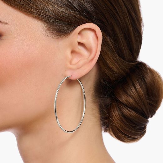 Picture of Large Silver Hoop Earrings