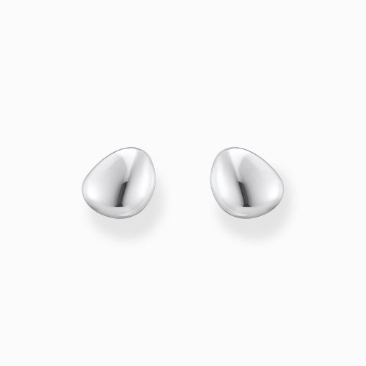 Picture of Small Silver Ear Studs in Organic Shape