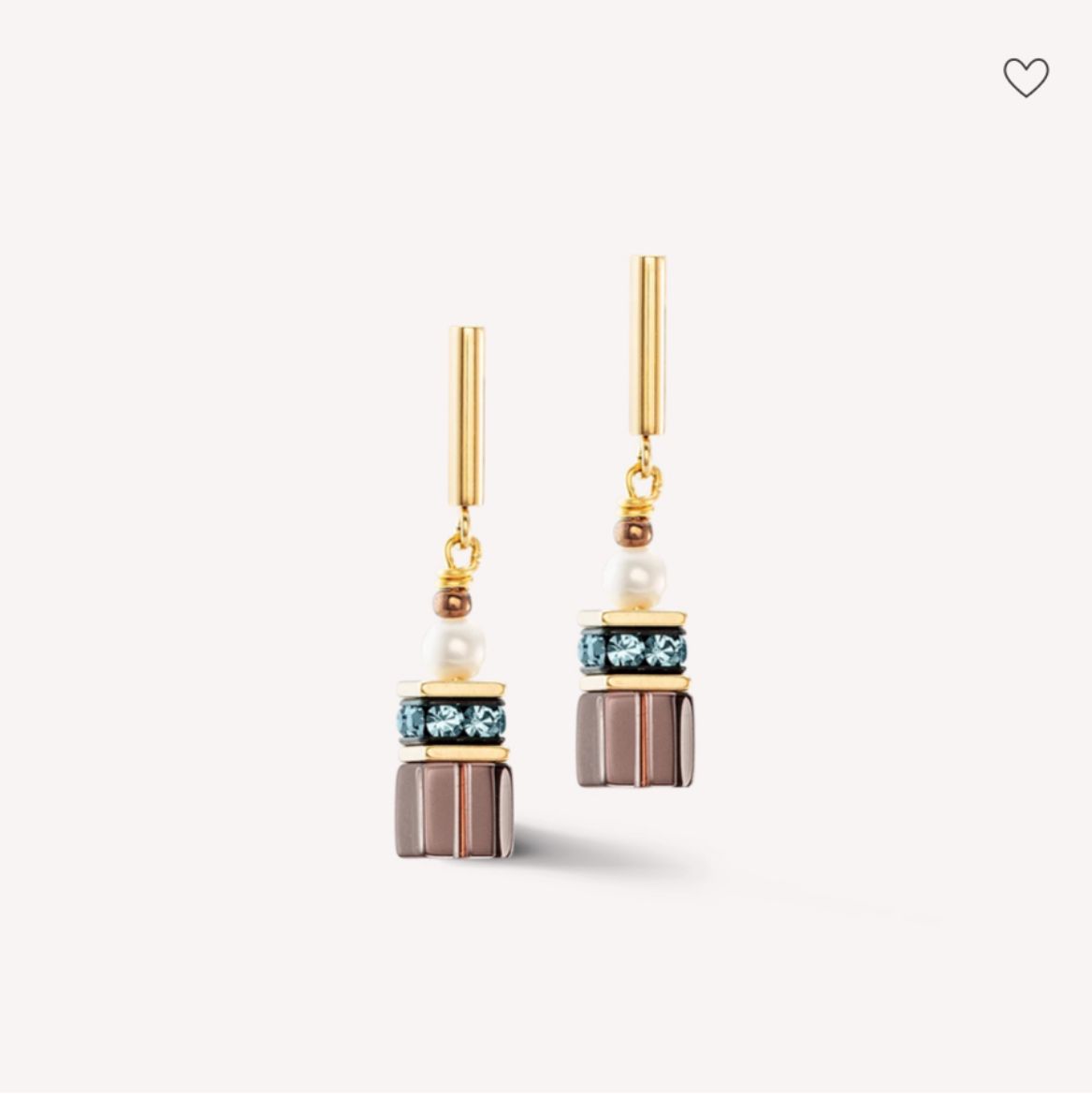 Picture of GeoCUBE® Fusion Precious Pearl Autumn Gold Mix Earrings