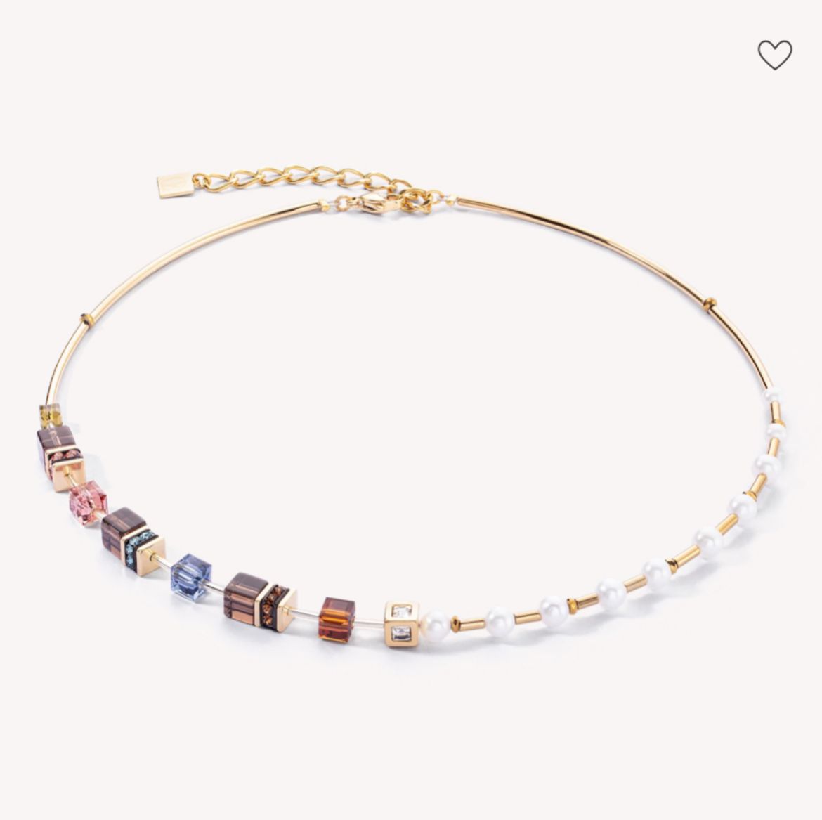 Picture of GeoCUBE® Fusion Precious Pearl Autumn Gold Mix Necklace