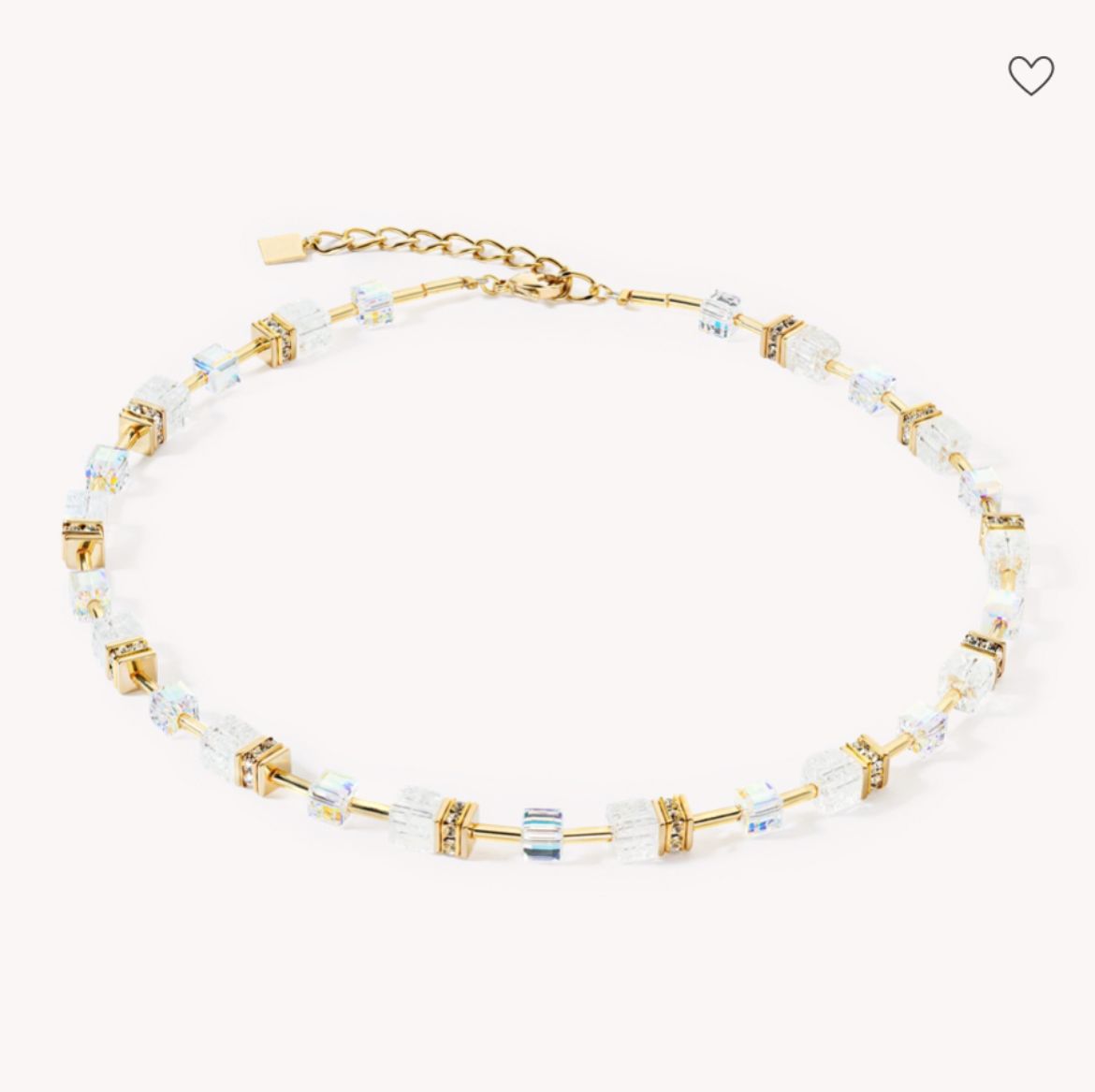 Picture of GeoCUBE® Iconic Nature Gold and White Necklace