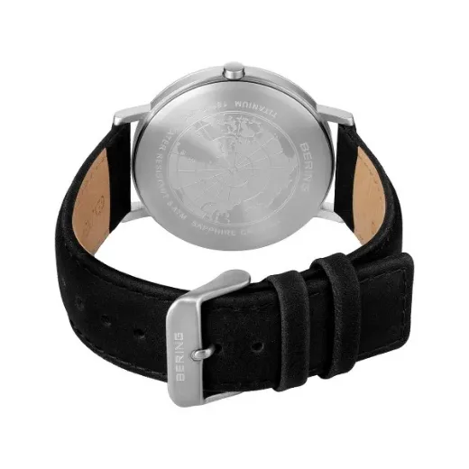 Picture of Numbered Black Leather Strap Watch 