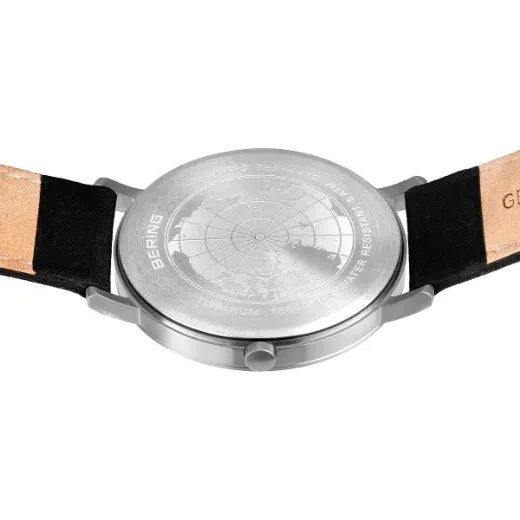 Picture of Numbered Black Leather Strap Watch 