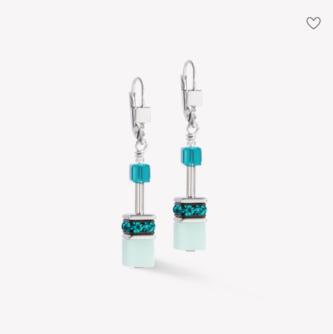 Picture of GeoCUBE® Iconic Precious Silver Green Earrings 