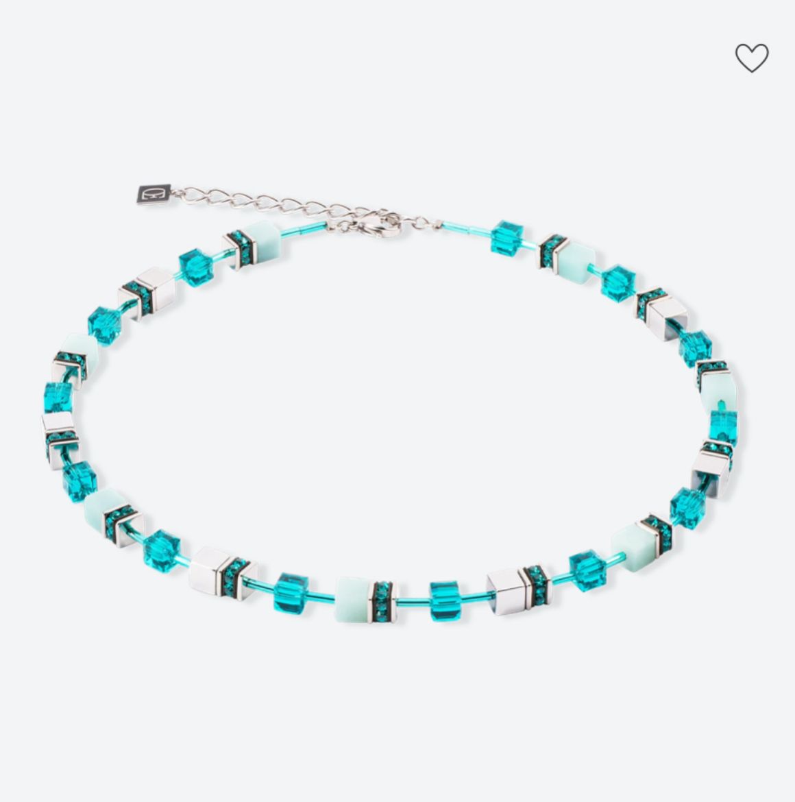 Picture of GeoCUBE® Iconic Precious Silver Green Necklace