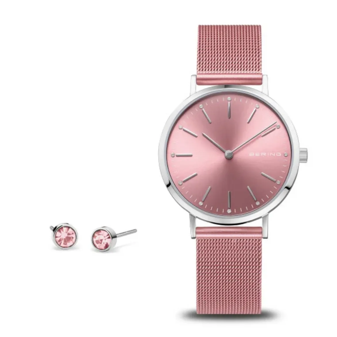 Picture of Pink Watch with Ear Studs 