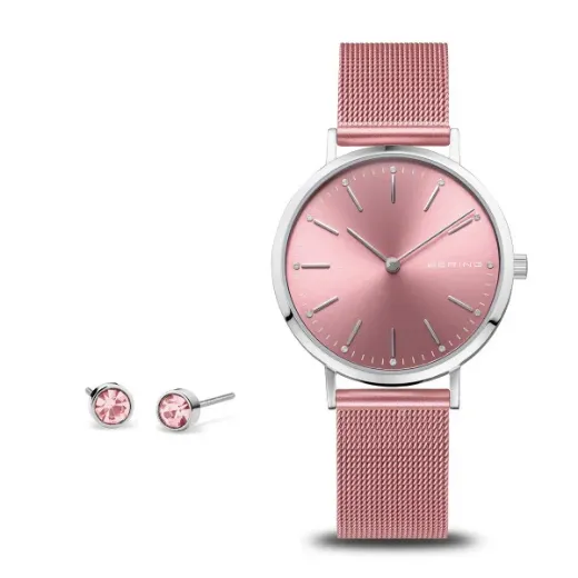 Picture of Pink Watch with Ear Studs 