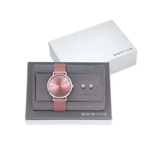 Picture of Pink Watch with Ear Studs 