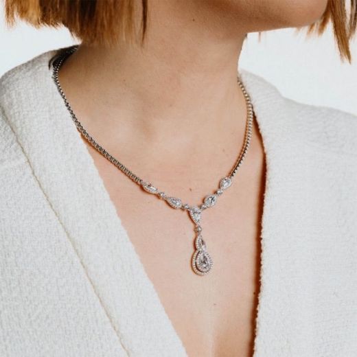 Picture of Statement Halo Teardrop Necklace