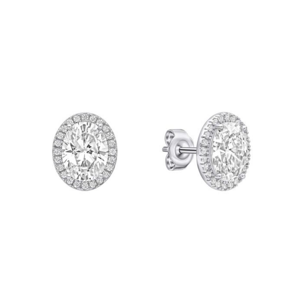 Picture of Oval Halo Stud Earrings