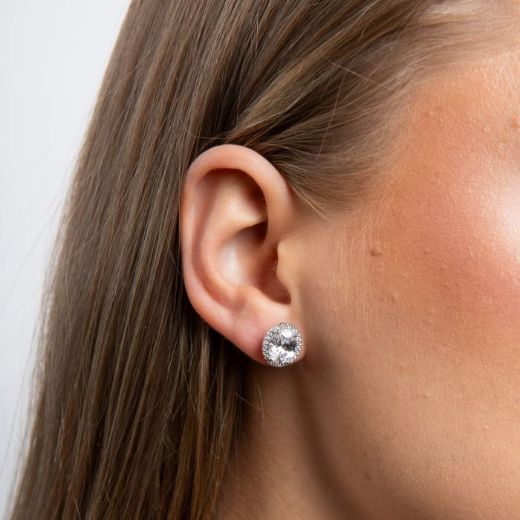 Picture of Oval Halo Stud Earrings