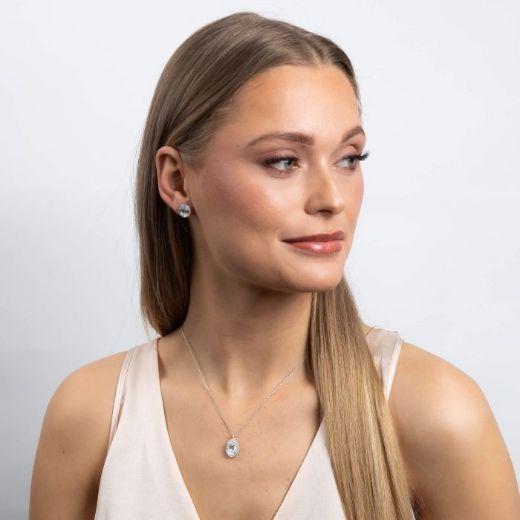 Picture of Oval Halo Stud Earrings
