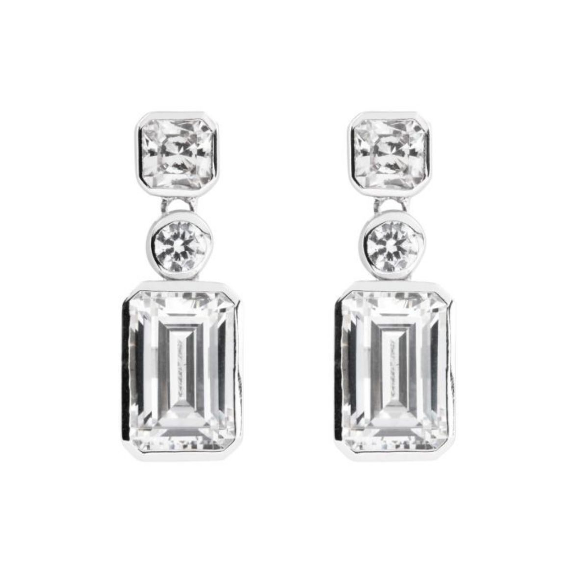 Picture of Tri-Stone Drop Earrings