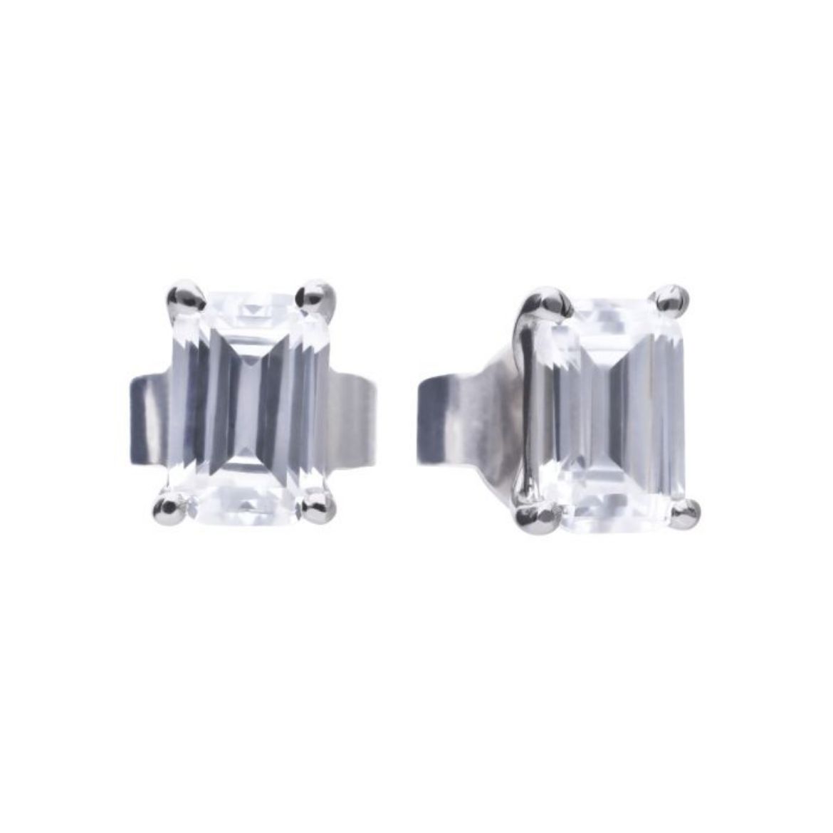 Picture of Emerald Cut Zirconia Stud Earrings