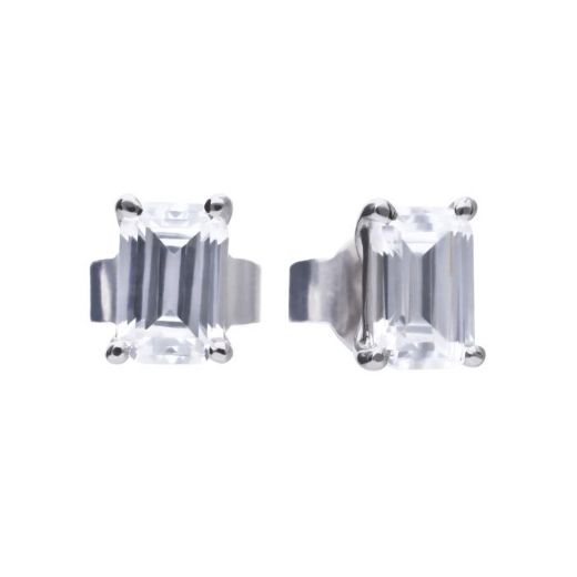 Picture of Emerald Cut Zirconia Stud Earrings