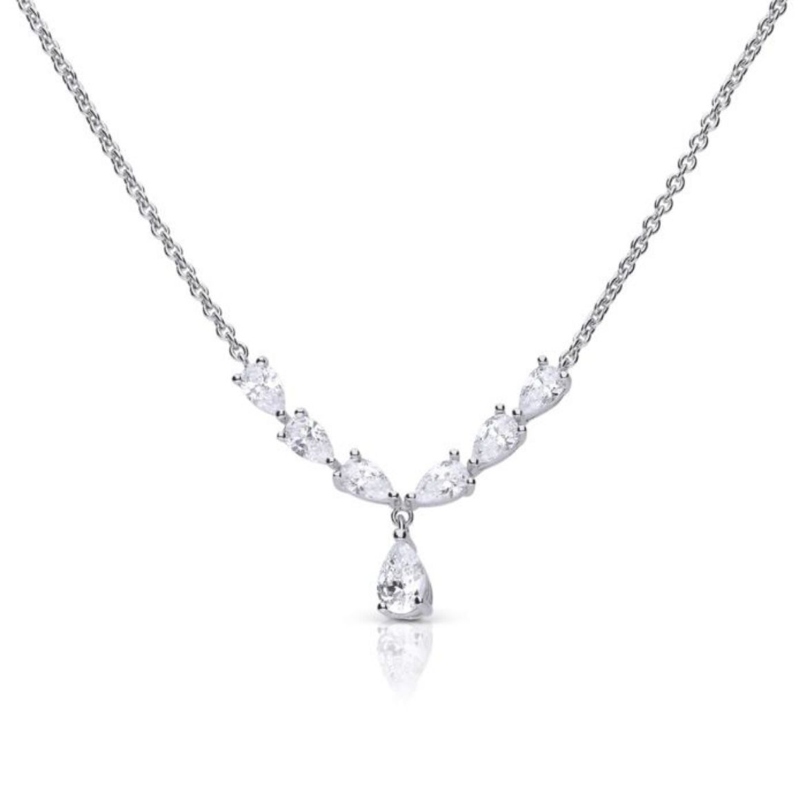 Picture of Statement Teardrop Zirconia Necklace
