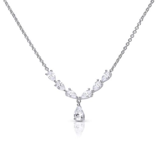 Picture of Statement Teardrop Zirconia Necklace