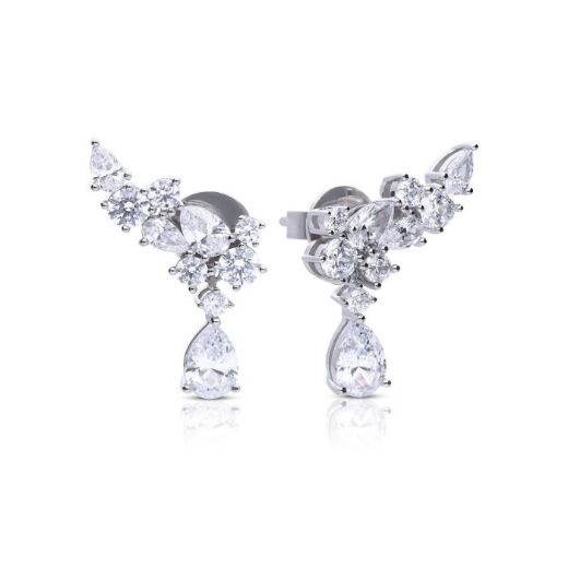 Picture of Diamonfire Statement Multi-Cut Zirconia Crawler Earrings with Drop