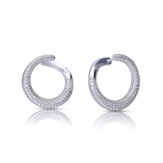 Picture of Pave Swirl Open Circle Earrings