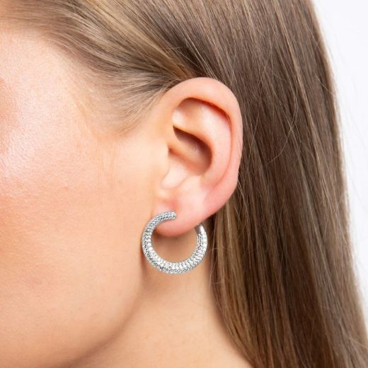 Picture of Pave Swirl Open Circle Earrings
