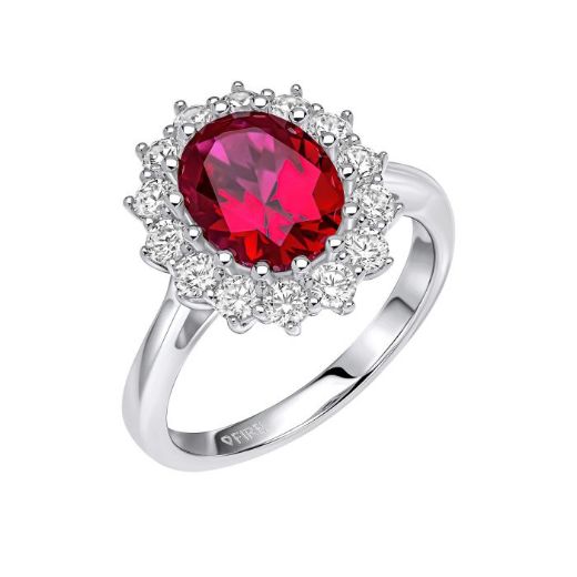 Picture of Oval Diamonfire Ruby Cluster Ring 