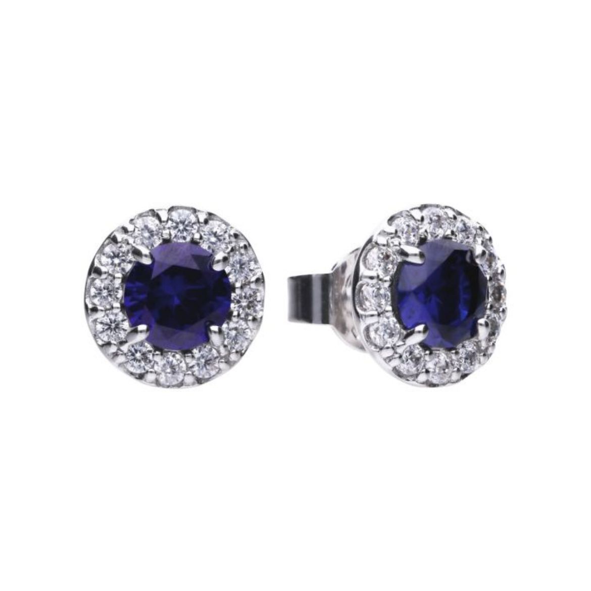 Picture of Diamonfire Sapphire Round Colour Pave Stud Earrings