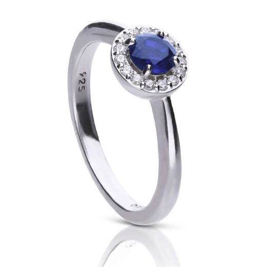 Picture of Diamonfire Sapphire Round Colour Zirconia Ring
